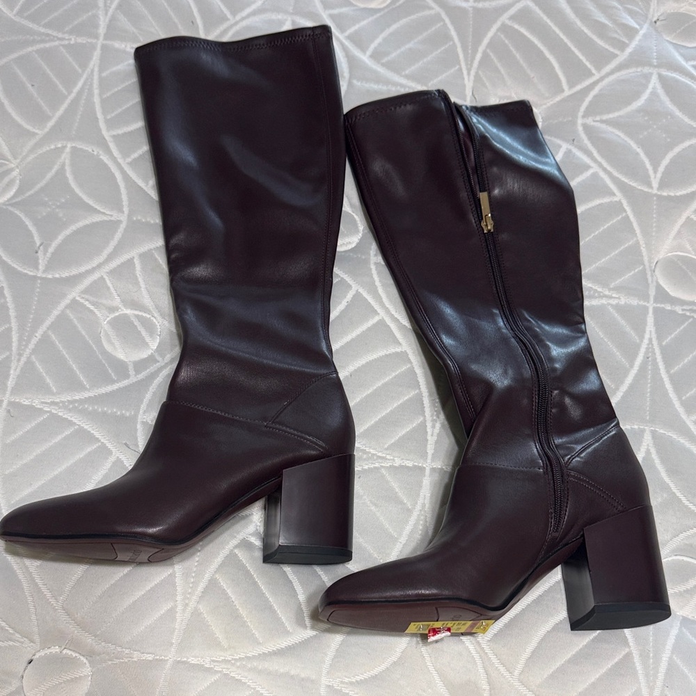 Franco Sarto Chocolate Brown Leather Boots NWOT